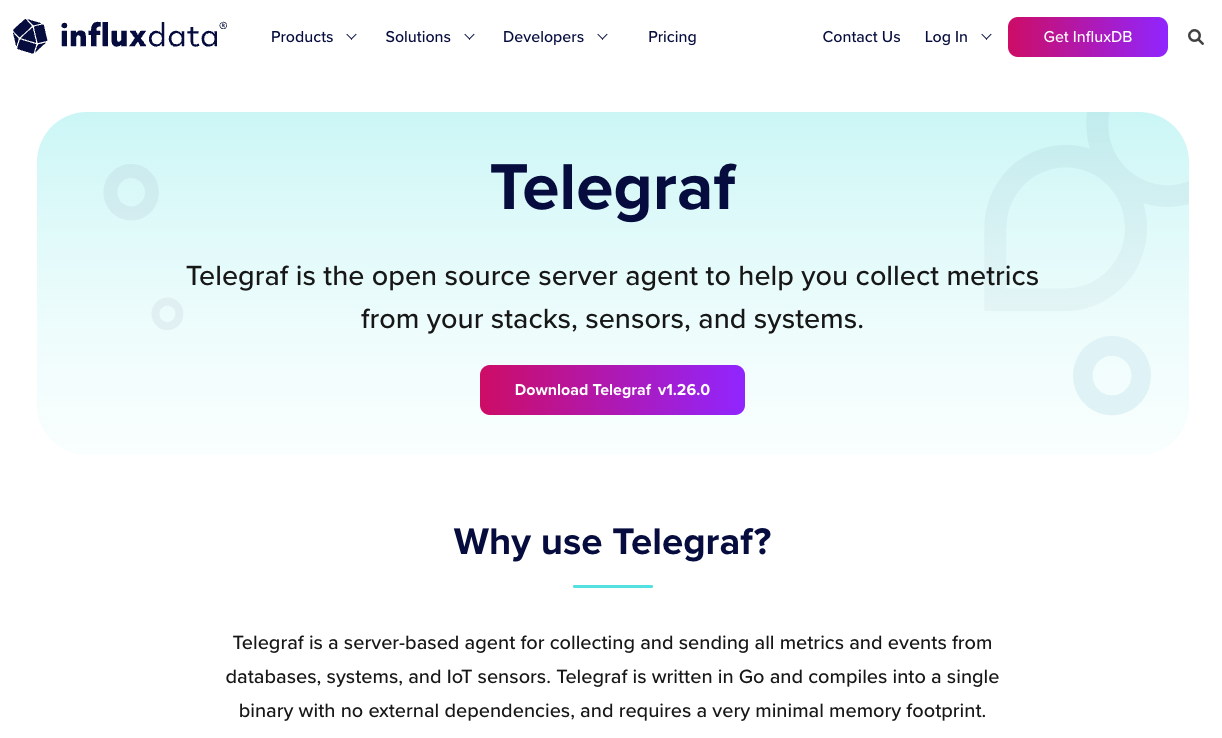 Telegraf website screenshot